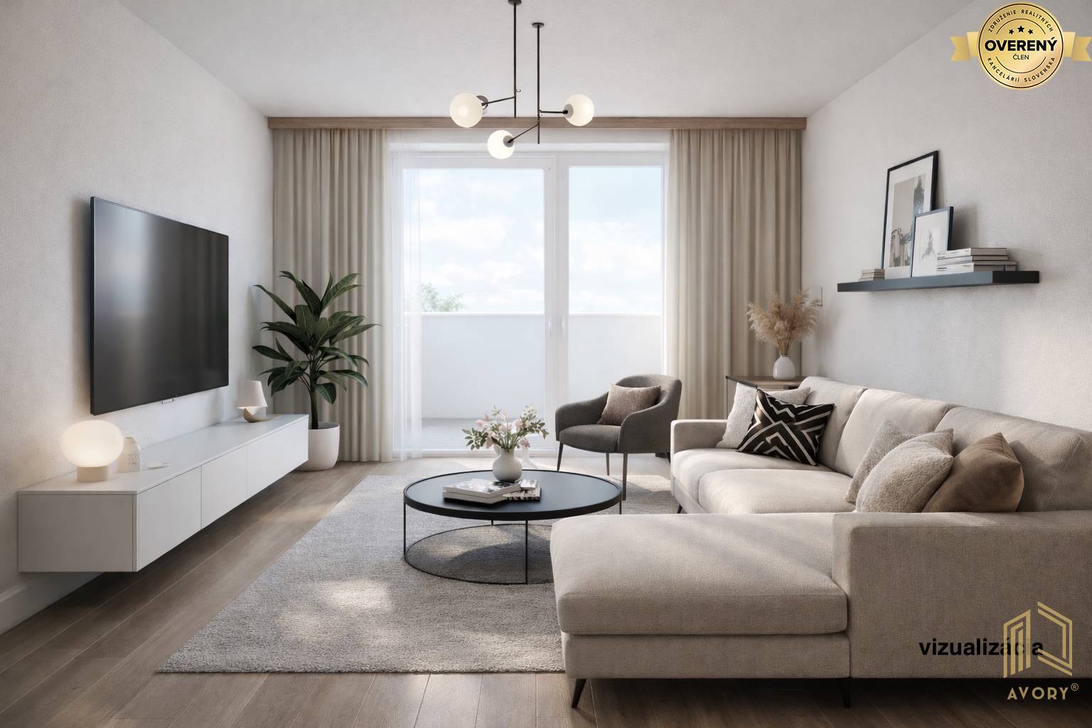 vizualizácia obývačky